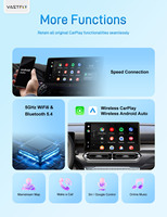 Dongle CarPlay sans fil 4-en-1 amélioré BT5.3 Double WiFi 5G Convertit le CarPlay filaire en sans fil Android Auto AirPlay MirrorLink