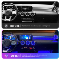 KYNCHO pour Mercedes Classe A W177, éclairage ambiant LED pour voiture, 64 couleurs RGB, contrôle par application Bluetooth, éclairage intérieur automatique aux couleurs changeantes