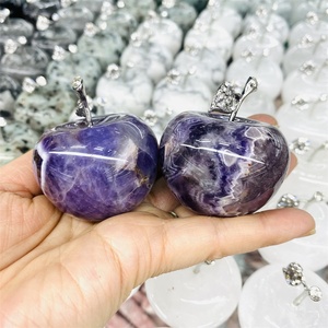 Vendita calda casa di nozze decorazione di natale sogno ametista di cristallo intagliato Apple per regalo Fengshui - Product Image 3