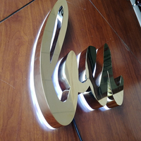 Lettres LED 3D en acier inoxydable miroir argenté, logo rétroéclairé, lettres personnalisées, enseigne LED personnalisée, lettres LED