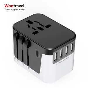 Multi plug EU AU US UK 4usb power socket type c 5.6a output quick charger universal charger