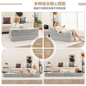 Ensemble de matelas en mousse 100x58.5x58.5cm, chaise pliable multifonctionnelle, tapis de sol extérieur pour adultes, bébés, animaux domestiques, personnes âgées - Product Image 2