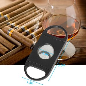 Cortador de Cigarros de Doble Cuchilla, Portátil, de Acero Inoxidable, Negro, con Gran Abertura, Personalizable con Logotipo, Accesorio Premium para Cigarros - Product Image 3