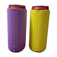 Porte-canettes isolant en néoprène pour canettes fines et hautes, pliable et portable, pour sodas, seltzer, bières, protection pour boissons pour l'été et la plage