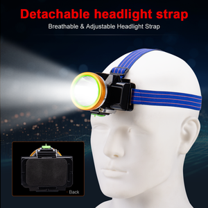 Ngoài trời Đi Bộ Đường Dài di động có thể tháo rời đèn pha có thể sạc lại làm việc ánh sáng <span class=keywords><strong>TORCH</strong></span> ánh sáng chiến thuật đèn pin Led Đèn Pha - Product Image 5