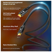 Câble HDMI 2.1 plaqué or haute vitesse 8K 4K 60Hz en alliage d'aluminium tressé 48Gbps câble HDR TDR HDTV dynamique 0.5M 1M 1.5M 2M 3M 5M
