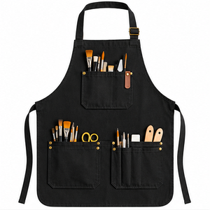 Delantal de pintura negro con múltiples bolsillos y soportes para herramientas para estudios de arte, clases de cerámica y talleres creativos - Product Image 1