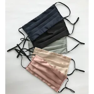 Satin Silk Facemask Reusable Luxury Facemask Breathable Washable Double Layered With Filter Pocket Optional