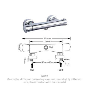 Thermostatic Mixing Valve 150mm Single Handle G1/2 Ceramic Core <b>Shower</b> Faucet Hot Cold Water <b>Control</b> - Product Image 1