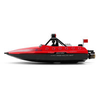 Bateau de course RC WL917 2.4G à pompe à jet, vitesse 16KM/H, adapté aux eaux peu profondes, télécommandé avec lumière LED et alarme de basse tension