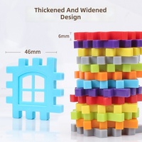 Jeu de construction de maison en puzzle en plastique PP interactif pour toute la famille - 40 pièces - Thème bâtiments modernes pour enfants