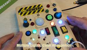 Educazione precoce <span class=keywords><strong>Montessori</strong></span> giocattolo per bambini occupato scheda di simulazione scatola interruttore a LED circuito educativo in <span class=keywords><strong>legno</strong></span> gioco per i più piccoli CPC - Product Image 5