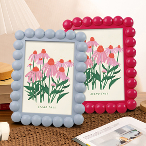 HOMCO Nordic INS Style Beaded Eco-friendly Resin Spray Painting <strong>Photo</strong> <strong>Frame</strong> Aesthetic Modern Tabletop Portable <strong>Photo</strong> <strong>Frame</strong> - Product Image 2