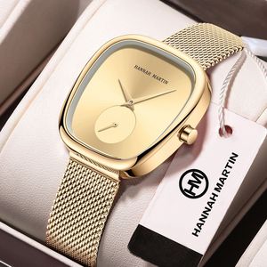 Montre à quartz pour femme avec bracelet en maille, design demi-tonneau, style européen et américain - Product Image 1