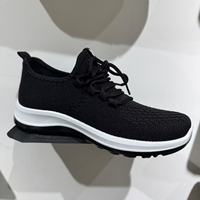 Chaussures de course respirantes pour hommes en maille Flyknit, à lacets rapides, semelle épaisse et amortissante, pour la marche décontractée et les sports de plein air