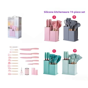 Nhà Bếp Công cụ nấu ăn tiện ích phụ kiện đồ dùng Set 19 Piece với chủ đồ nấu nướng bằng gỗ Silicone Nhà Bếp Nấu Ăn Đồ dùng bộ - Product Image 2