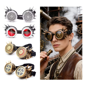 Gafas HLC con Lentes de <span class=keywords><strong>Cristal</strong></span> Arcoíris, Estilo Cosplay, Fuegos Artificiales, Holográficas, Steampunk, Gafas de Soldadura, Góticas, para Fiestas, Caleidoscopio - Product Image 6