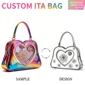 โรงงานผลิตกระเป๋า Ita Bag แบบกำหนดเอง รูปทรงหัวแมว 3 มิติ ช่องใส สะพายข้าง รับผลิตแบบ OEM ODM สำหรับนักสะสมเข็มกลัด - Product Image 2