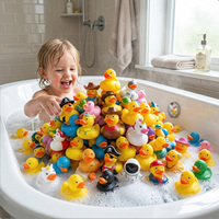 Canard de bain en caoutchouc imprimé dinosaure, jouet promotionnel personnalisé en plastique, animaux flottants, dinosaures assortis, canards qui couinent en vrac pour la baignoire