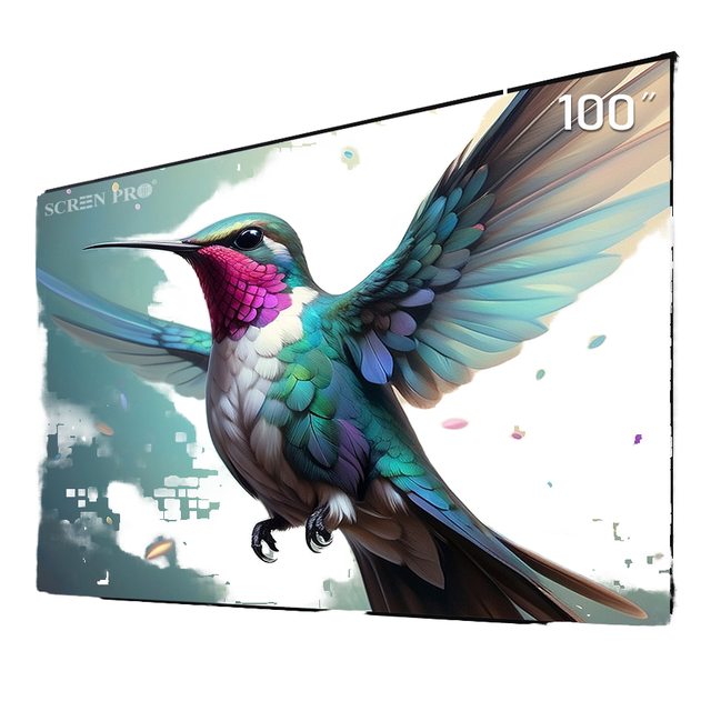 Seeball 100Inch Long Throw ALR Black Crystal Fixed Frame Portable Wall-Mounted 16:9 HD 4K Home Theater Projector Screen 1-Year