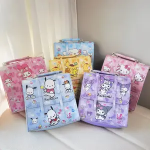 Botu สินค้าใหม่กระเป๋าเป้สะพายหลังหนัง PU ออกแบบ Kuromi My Melody KT กระเป๋าสะพายพร้อมหัวเข็มขัดญี่ปุ่น Kawaii กระเป๋าเป้สะพายหลังเด็ก