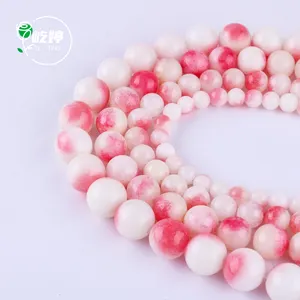 Factory Price Natural Stone Peach Malaysia Jadee Loose Beads 6 8 10 MM Pick Size For Jewelry Making diy