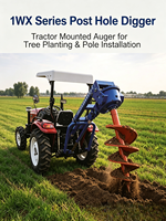 Tarière spirale série 1WX montée sur tracteur, attelage 3 points, entraînement par prise de force, haute efficacité et économie de main-d'œuvre pour la plantation d'arbres