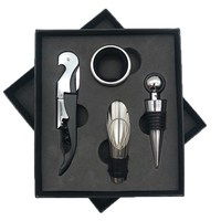 Outils de barre ouvre-bouteille de vin 4 pièces ensemble personnalisé en acier inoxydable tire-bouchon à vin boîte-cadeau