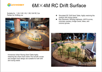 Piste de diorama de paysage panoramique hautement simulé en mousse et bois 6x4m pour voitures RC, pour l'amusement commercial, vente en gros et personnalisation
