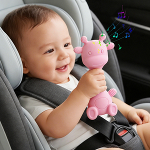 <span class=keywords><strong>Hochet</strong></span> sensoriel en <span class=keywords><strong>silicone</strong></span> <span class=keywords><strong>personnalisable</strong></span> de qualité alimentaire pour bébés, motif girafe, jouet de dentition pour enfants - Product Image 1