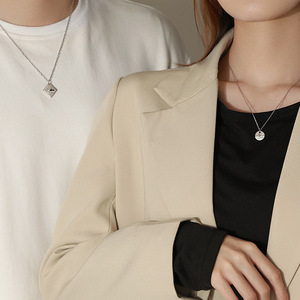 Wushan The Sea Couple Necklace Geometric Pendant Collarbone Chain Jewelry Gift - Product Image 4