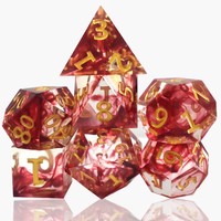 Dadu polihedral Resin buatan tangan untuk RPG Rolling bermain game dugeon dan Naga Dice kustom DND Liquid Core Dice Set