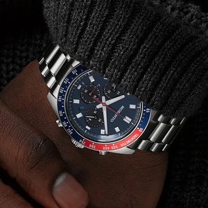 Nuovo Orologio da Uomo a Energia Solare, Orologio al Quarzo <span class=keywords><strong>di</strong></span> Lusso, Cassa in Acciaio Inossidabile 316L, Resistente all'Acqua 100m, Elegante e Alla Moda per Uso Quotidiano - Product Image 5