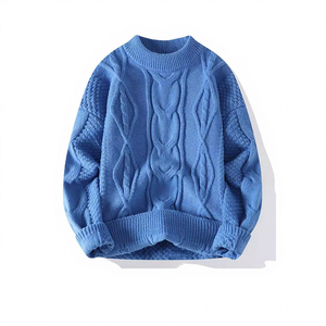 Suéter de Punto Trenzado Estándar para Hombre, Color Sólido, Jersey de Invierno, Manga Larga, Material Acrílico, Manga Regular, Transpirable, Alta Calidad - Product Image 4