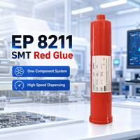 Pegamento Rojo EUBO EP 8211 SMT, Adhesivo de Montaje Superficial de un Componente para Unión de Chips de PCB, Dispensación de Alta Velocidad, Curado por Calor, Paquete de 300 ml