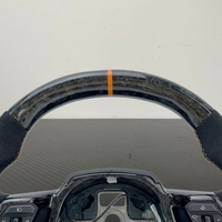 Volant de voiture à fond plat en cuir suédé avec surpiqûres personnalisées YZ, en fibre de carbone forgée, pour Lamborghini Huracan