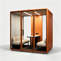 Cabine d'enregistrement insonorisée à conception modulaire, réduction du bruit, cabines de bureau privées avec mobilier de bureau, facile à assembler
