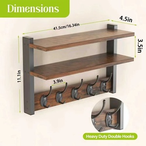 Étagère murale en fer de 41 cm, directement de l'usine, pour la décoration du salon, support de présentation, porte-clés d'entrée, rangement de salle de bain - Product Image 6