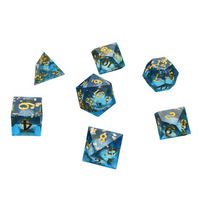Lot de 7 dés polyédriques personnalisables en résine RPG Dragon Dungeon DND Taille standard Logo personnalisé écologique Rôle D & D