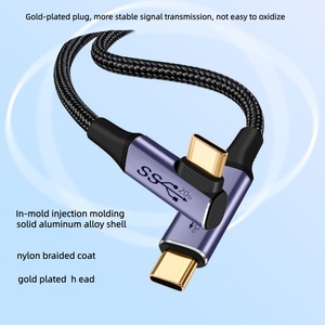 高品质OFC弯头TYPE-C 3.2公对公延长线PD100W 20Gbps 4k音频视频全功能Type c充电线 - Product Image 3