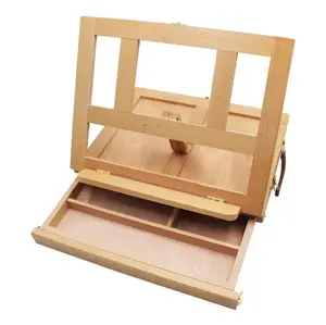 Chevalet de Table réglable avec tiroir de rangement, planche de bureau d'artiste en bois de hêtre Portable pour peinture sur toile, dessin, croquis