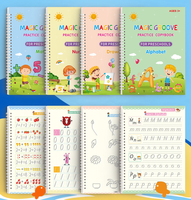Cahier d'écriture réutilisable, avec stylo et recharges de calligraphie, cahier de modèle, original, offre spéciale, 4 pièces, accessoire de pratique, en forme de spirale et magique