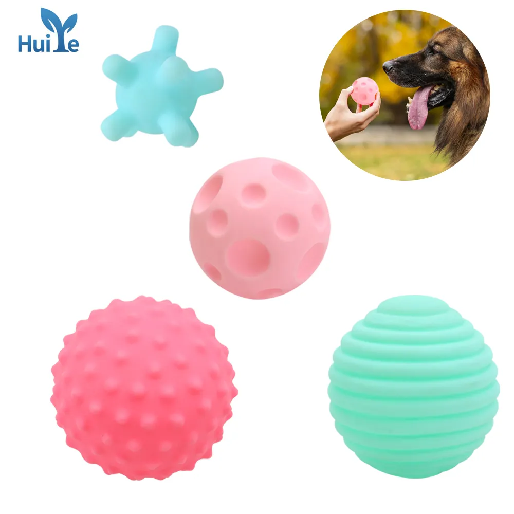 Huiye Huisdier Kauwen Speelgoed Voor Hond Snoep Kleuren Sound Tpr Bouncy Bal Hond Chew Ball Met Piepend Piepend Geluid