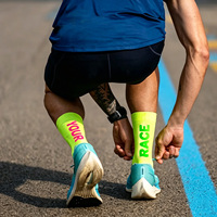 Chaussettes de course mi-mollet en Spandex/Polyester de haute qualité, personnalisées OEM, vente en gros, impression numérique sur mesure basée sur photos, faible minimum de commande
