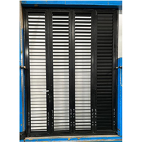 Fenêtre d'entrée intérieure moderne personnalisée en aluminium écologique à persiennes réglables et battantes pour chambre, maison, villa