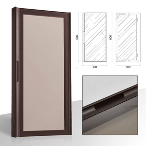 Porte <span class=keywords><strong>de</strong></span> placard en verre trempé avec poignée intégrée, cadre en aluminium fin, style italien moderne et luxueux - Product Image 2