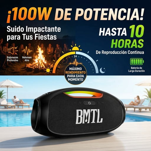 Xdobo BMTL B-O-O-M 100W High Power RGB Light Portable Speaker 2.2 CH Stereo Audio BT 5.3 Outdoor IPX6 Waterproof