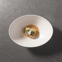 Luxe Gaufrages Rock Noir et Blanc Vaisselle de table Céramique Porcelaine Vaisselle Restaurant Traiteur Événement Saladier