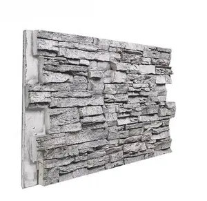 Fireproof faux stone wall panels used for interior and exterior