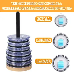 2024 Kitchen Accessories Cup Lid Organizer Cabinet Holds Up To 10 Lids Bamboo Tumbler Lid Organizer For Kitchen